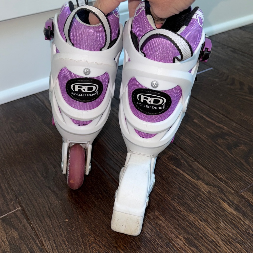 Roller Derby Stryde Purple and White Rollerblades adjustable size 11-1 w pads - Picture 6 of 12